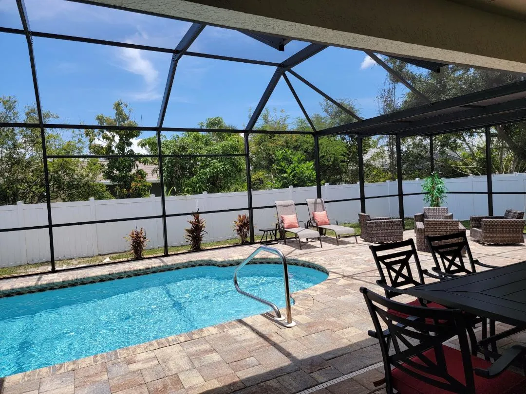 A house with a private pool for rent